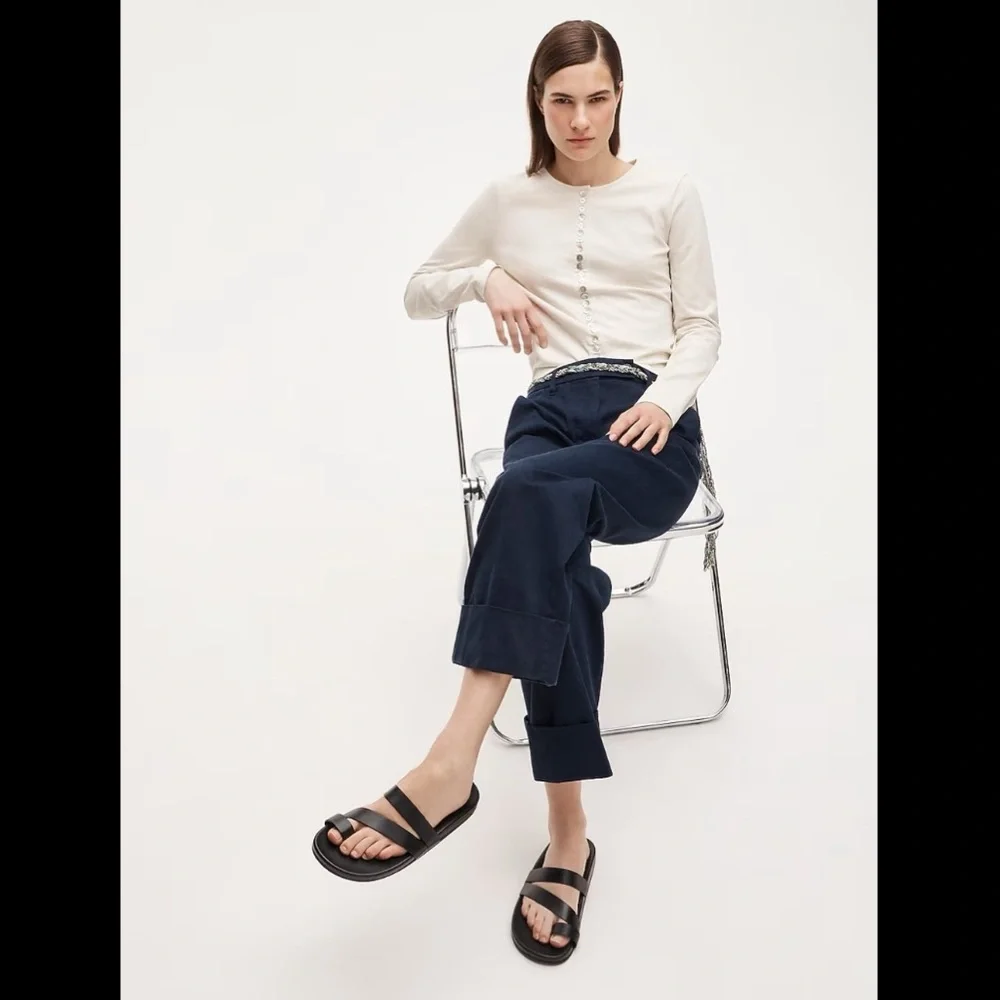 NIB J.Crew Kira Toe Ring Sandal in Brown Leather